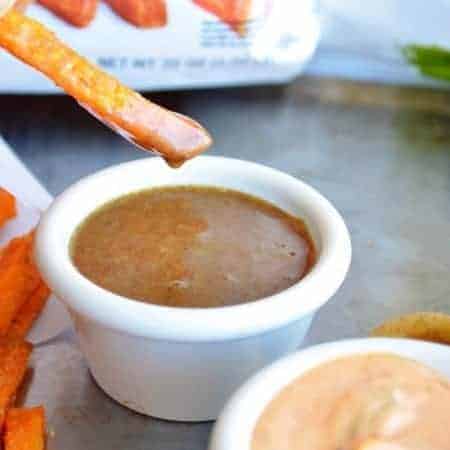 Enjoy your Alexia sweet potato fries and onion rings at home with these easy to make, upscale dips- Chipotle Aioli and Cinnamon Honey Mustard.