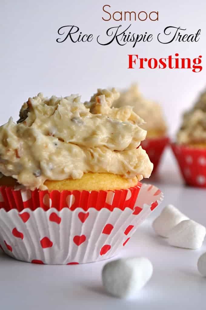 Samoa Rice Krispie Treat Frosting - House of Yumm