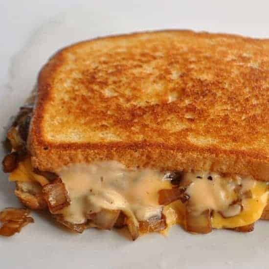 Grilled cheese animal style. Loaded with grilled onion and special sauce. Tastes just like In-N-Out! 
