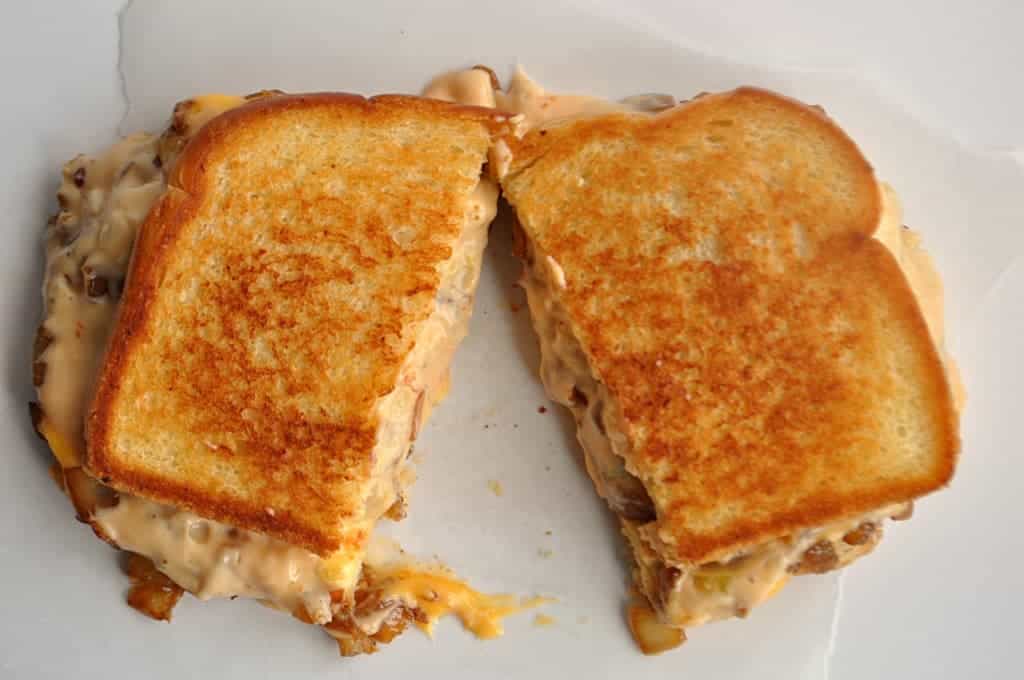 This classic grilled cheese has gone ANIMAL SYLE with grilled onions and a special sauce!  