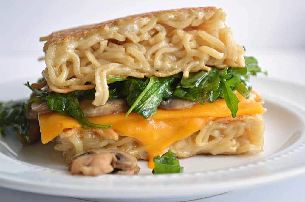 Ramen Grilled Cheese. No bun..just ramen! 