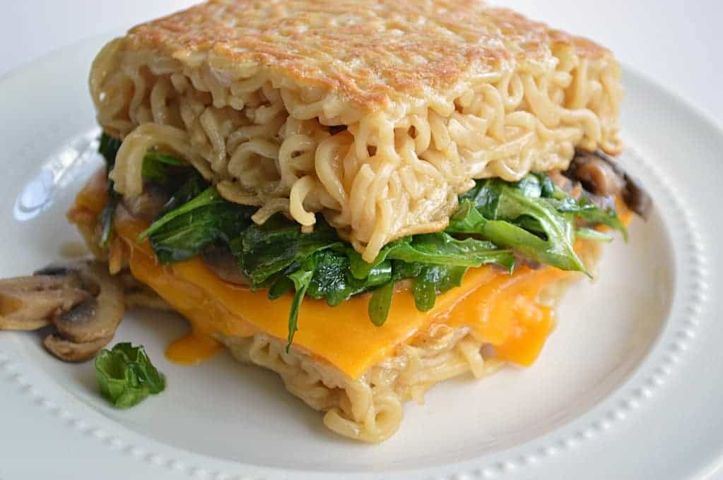 Ramen Grilled Cheese. No bun..just ramen! 