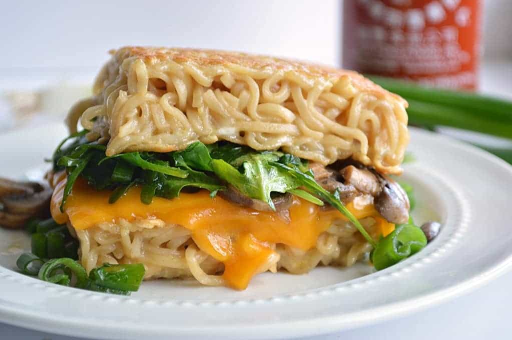 Ramen Grilled Cheese. No bun..just ramen! 