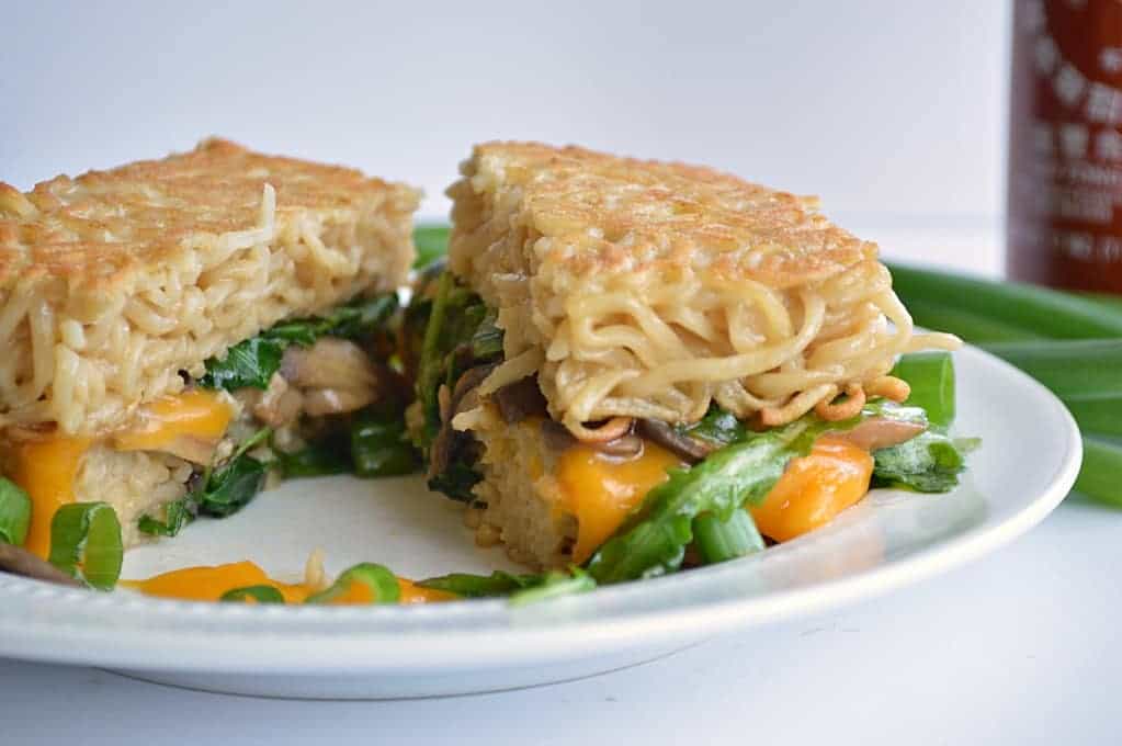 Ramen Grilled Cheese. No bun..just ramen! 