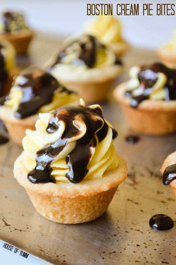 Boston Cream Pie Bites | House of Yumm 