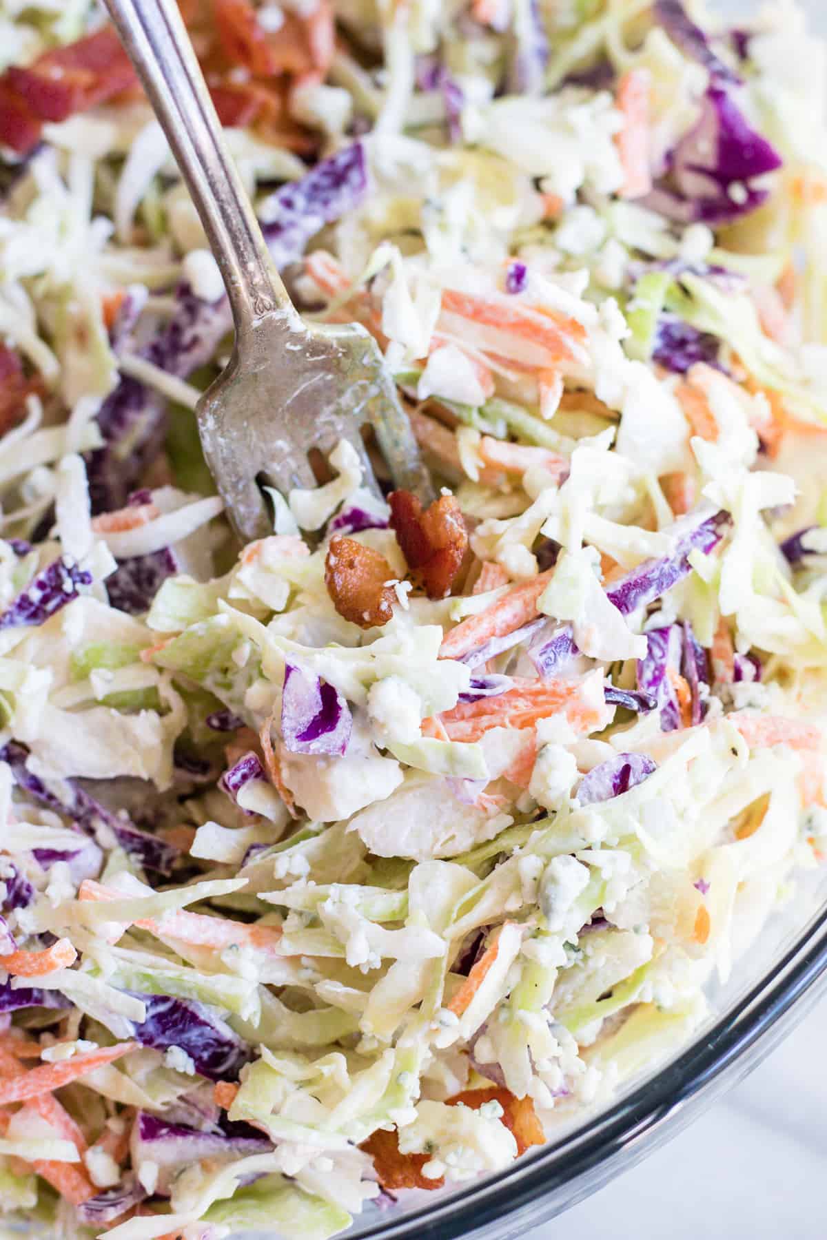 Blue Cheese Coleslaw {with bacon} House of Yumm