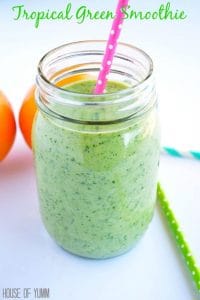 This Tropical Green Smoothie, is loaded with Spinach, but tastes like a Tropical Paradise!