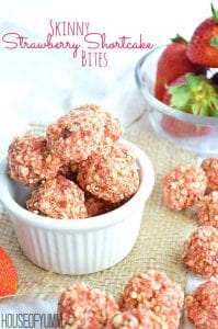 Skinny Strawberry Shortcake Bites. Glutenfri och vegansk. Perfekt för mellanmål!