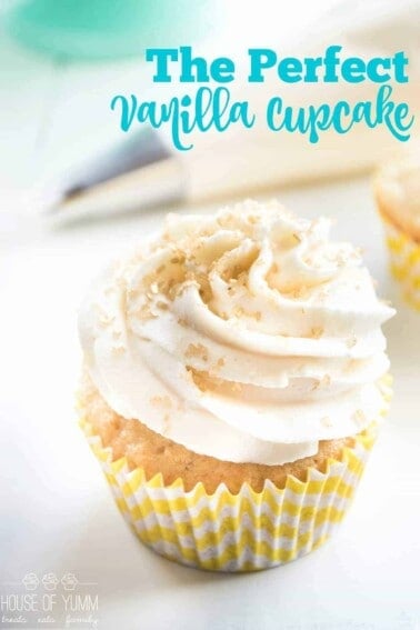 The perfect vanilla cupcake. An EASY friendly from scratch recipe! Light, fluffy, and loaded with vanilla flavor! Plus tons of tips and tricks on HOW to make the perfect cupcake that will work on ANY recipe!