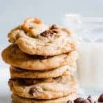 These brown butter chocolate chip cookies are loaded with toffee bits and pretzels creating the perfect blend of sweet and salty to satisfy any craving!