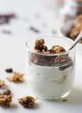 Oatmeal Raisin Cookie Granola. Satisfy your sweet tooth with this healthy snack that tastes just like cookies!