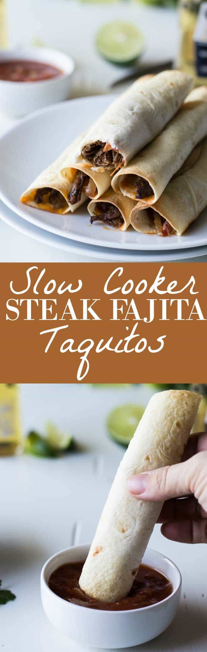 Slow Cooker Steak Fajita Taquitos House of Yumm