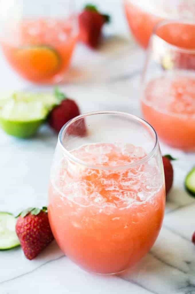 Strawberry Cucumber Lime Agua Fresca - House of Yumm