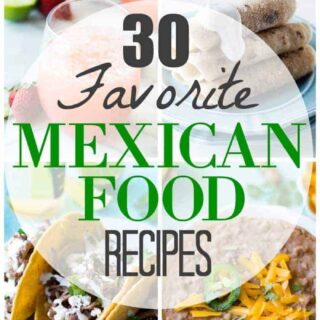 The ultimate collection of Mexican food recipes worthy of any fiesta!! Everything from appetizers, drinks, side dishes, main dishes and desserts. All organized to mix and match to guide you through preparing a Mexican themed feast! Perfect for any Mexican food lover!