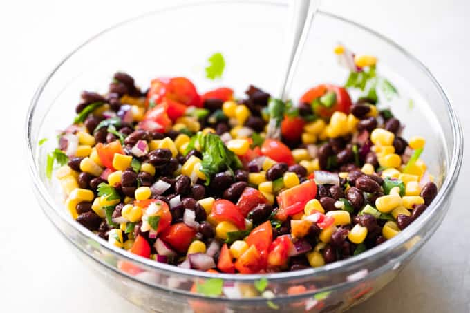 Texas Caviar in a glass bowl.