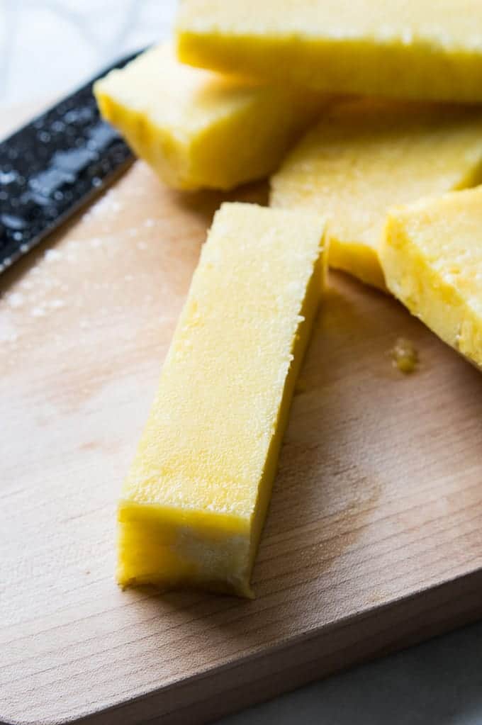 Core cut out of the fresh pineapple.