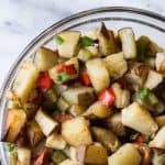 These breakfast potatoes are loaded up with flavor including bell peppers and jalapeño. The perfect side dish for brunch or breakfast!!