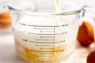 Egg and milk mixture for quiche.