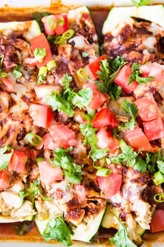 Chicken Enchilada Zucchini Boats House of Yumm