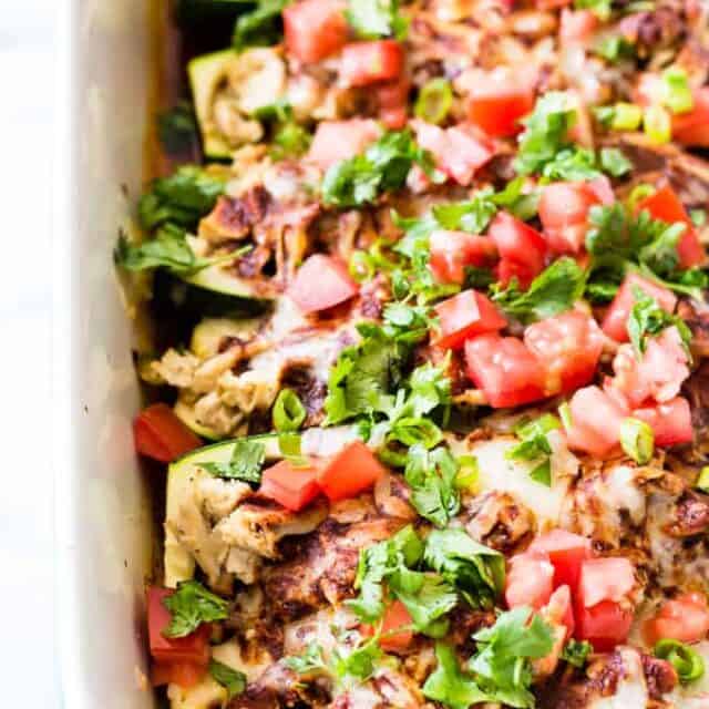 Chicken Enchilada Zucchini Boats House of Yumm