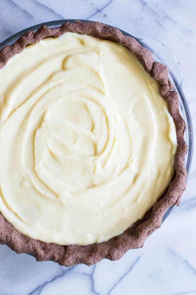 Chocolate Banana Cream Pie. Chocolate pie crust loaded up with layers of chocolate cream, bananas, and vanilla cream. All topped with a thick layer of whipped cream! 