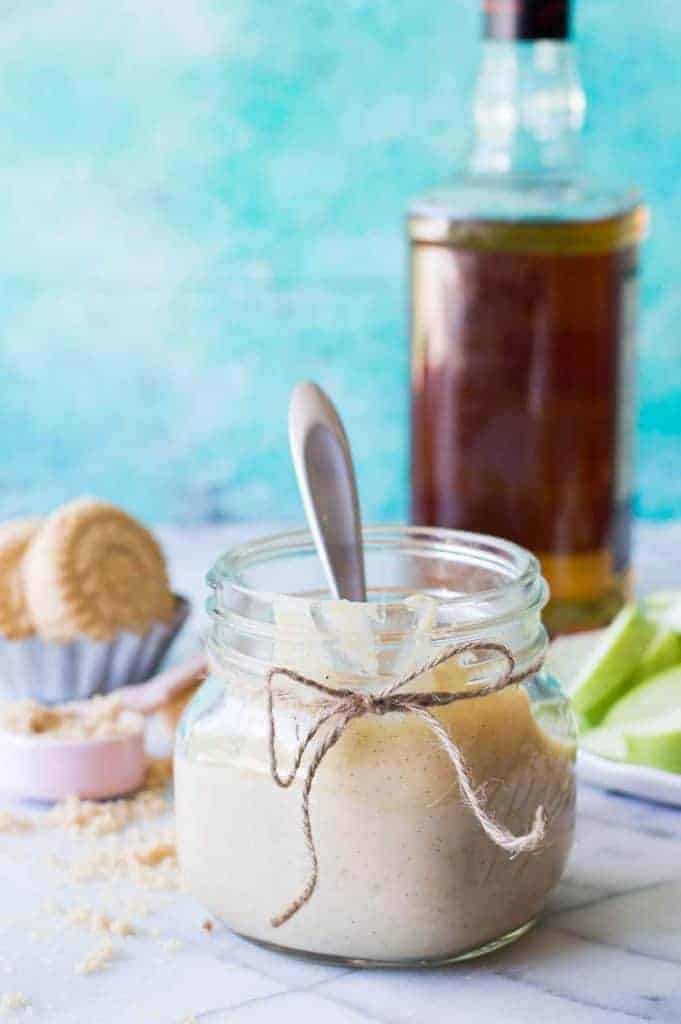 Brown Sugar Bourbon Cookie Butter is made with shortbread cookies, vanilla bean, brown sugar and of course..bourbon!! Perfect for snacking on, using in recipes that call for cookie butter, giving as a gift, or just eating with a spoon!