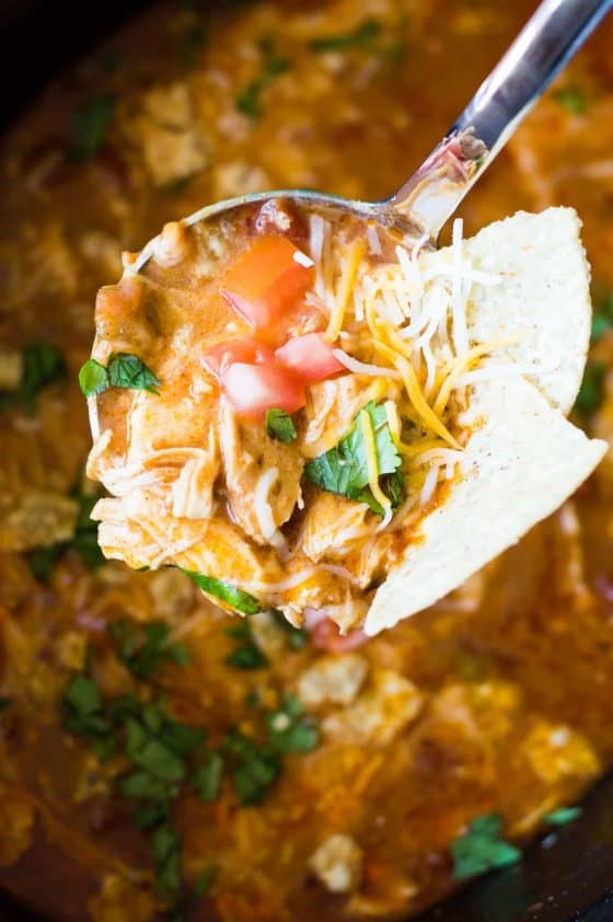 (Slow Cooker) King Ranch Chicken Soup - House of Yumm