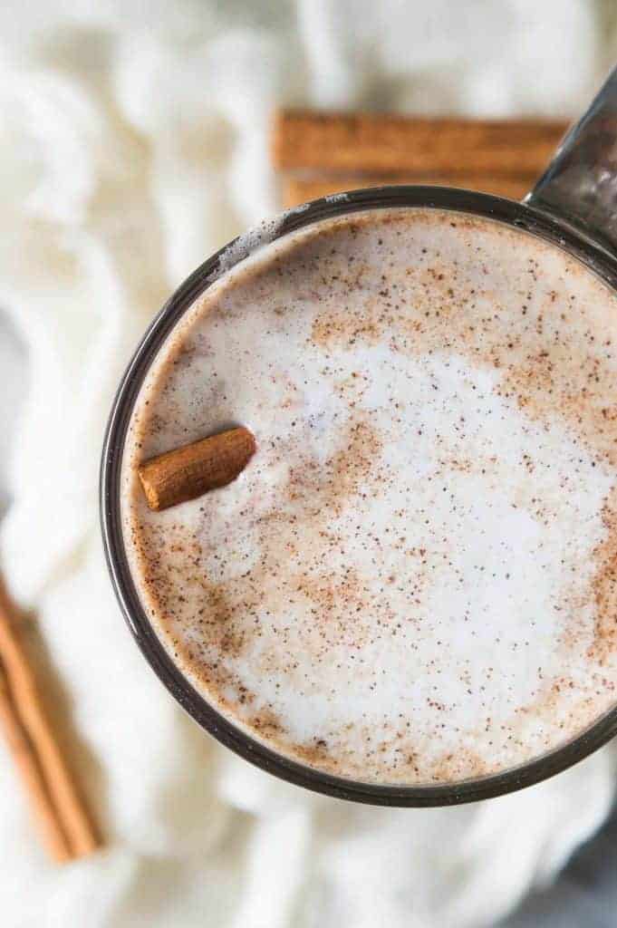 Snickerdoodle Latte. This warm, comforting coffee drink is loaded with cinnamon and hints of brown sugar. Plus it's easily made at home!! No fancy equipment needed! You will be making lattes every day they're so easy!! 