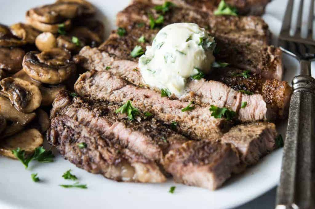 Pan Seared Steak With Garlic Herb Butter House Of Yumm