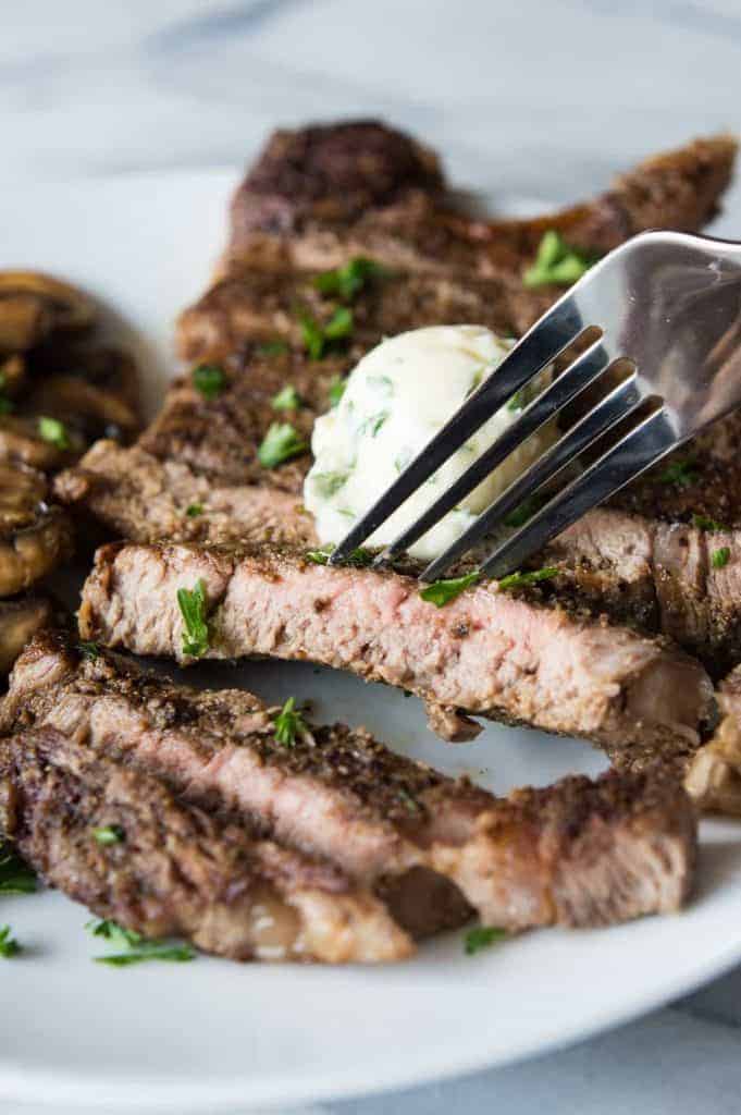 Pan Seared Steak With Garlic Herb Butter House Of Yumm 