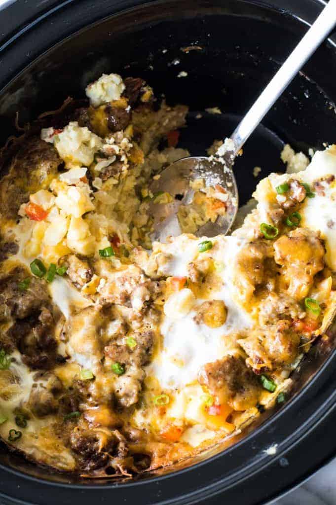 Overnight Slow Cooker Breakfast Casserole - The Menu Maid