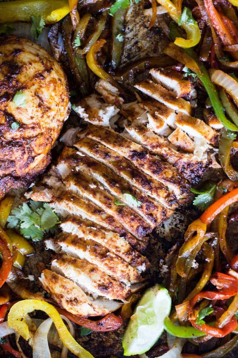 Sheet Pan Chicken Fajitas - House of Yumm