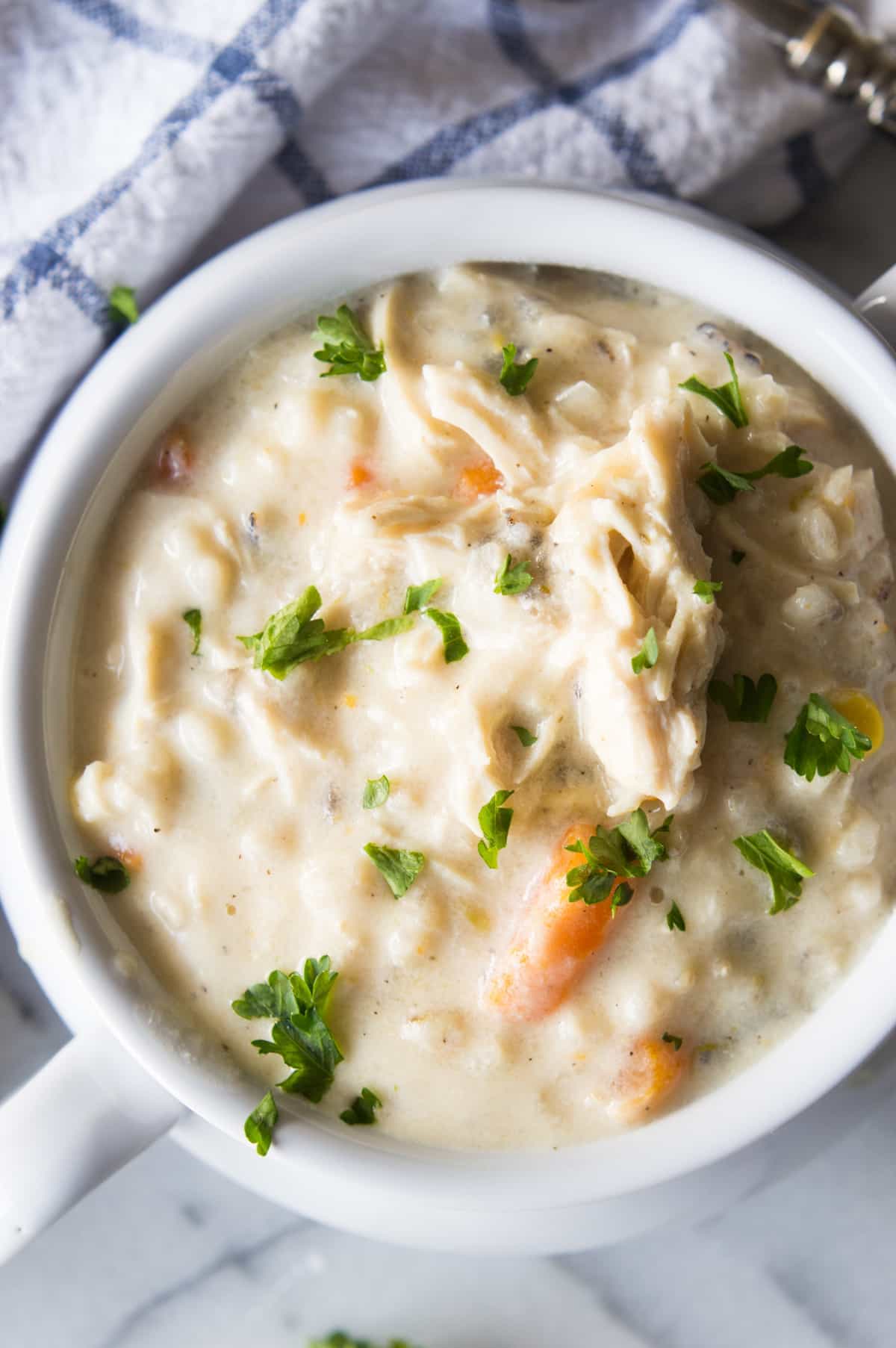 Slow Cooker Creamy Chicken And Wild Rice Soup No Cream Or