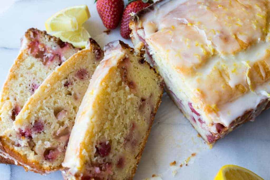 Glazed Strawberry Lemon Loaf - House Of Yumm