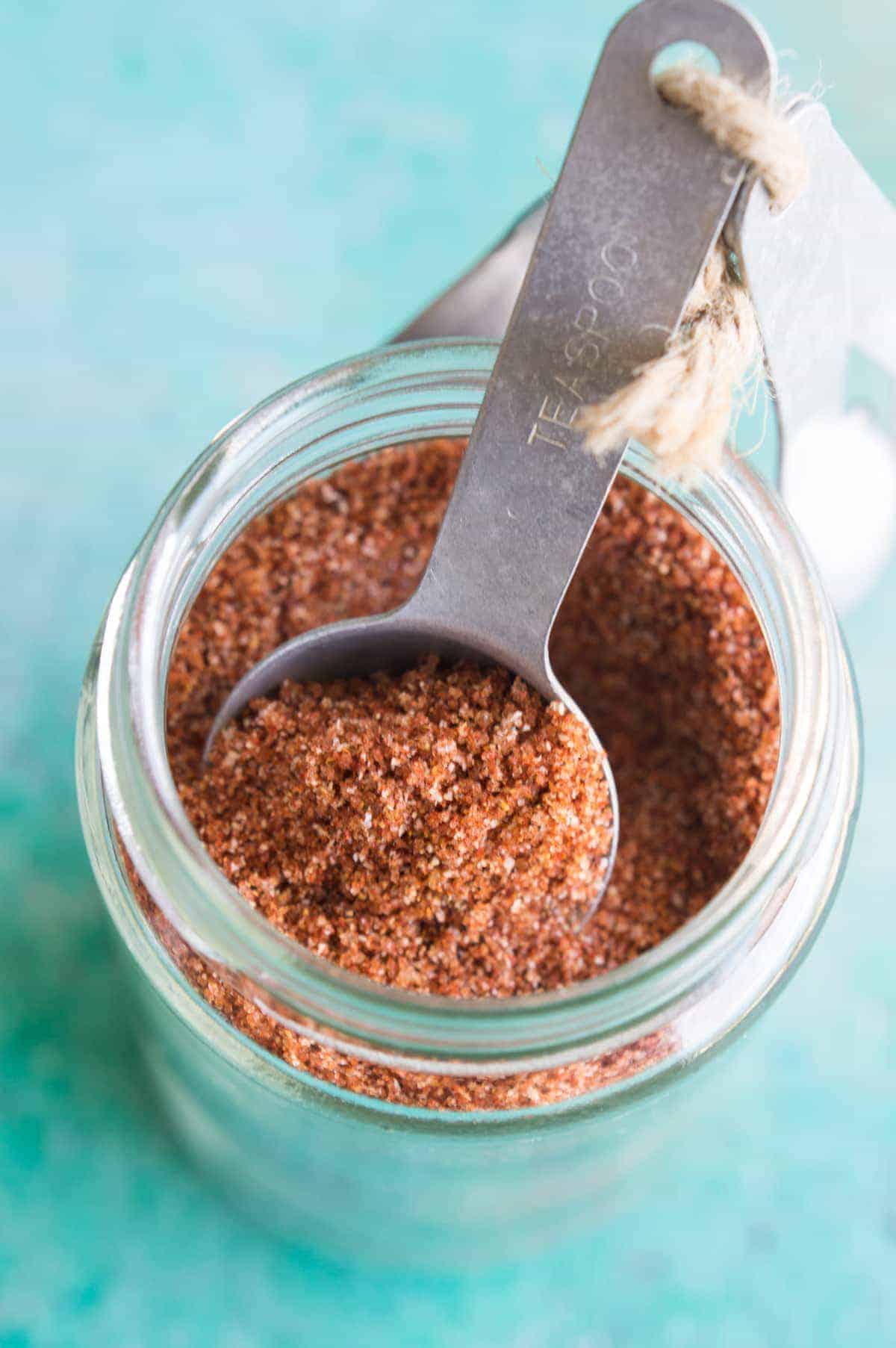 Texas Style BBQ Dry Rub. This sweet and spicy dry rub is perfect for all your grilling and BBQ needs! The sweet brown sugar mingled with the spicy chili powder gives the best of both worlds. This rub is perfect for steaks, chicken, pork, anything you desire!