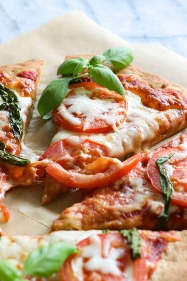 Whole Wheat Pizza Dough.  Crispy, chewy whole wheat pizza dough.  Perfect for loading up with all your favorite toppings!  