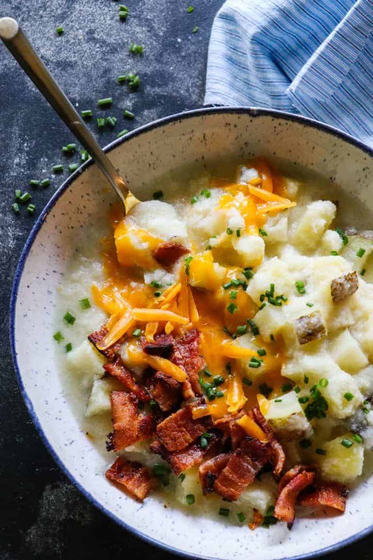 Secretly Healthy Potato Soup - House of Yumm