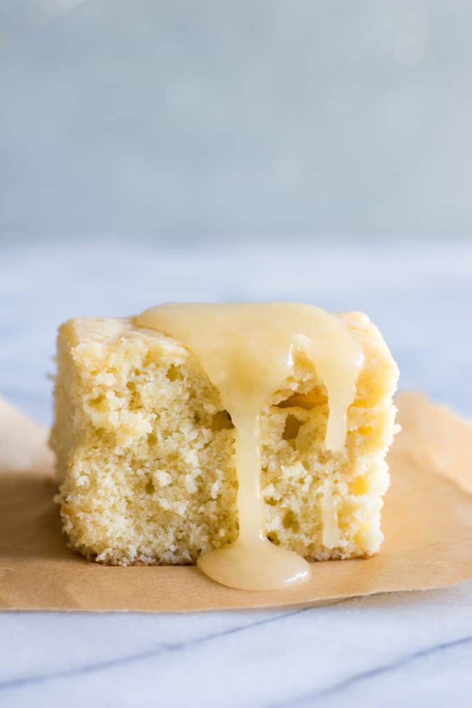 Butter Rum Sheet Cake. This light and fluffy homemade yellow cake has rum baked in and is drenched in a butter rum sauce. Even though this cake is sized down it still has full sized flavor! 