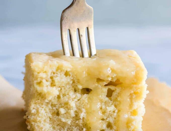 Butter Rum Sheet Cake. This light and fluffy homemade yellow cake has rum baked in and is drenched in a butter rum sauce. Even though this cake is sized down it still has full sized flavor! 