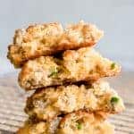 These soft and fluffy buttermilk biscuits are loaded up with cheese, bits of sausage and jalapeño. Perfect for breakfast or snack!