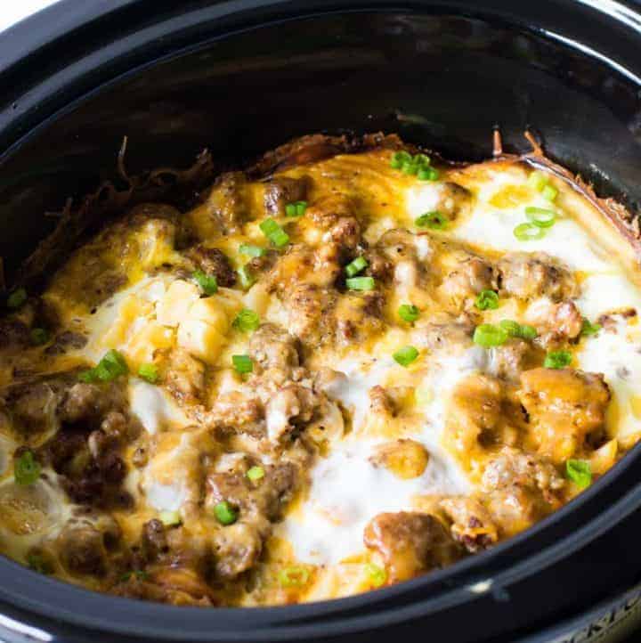 Slow Cooker Overnight Breakfast Casserole House of Yumm