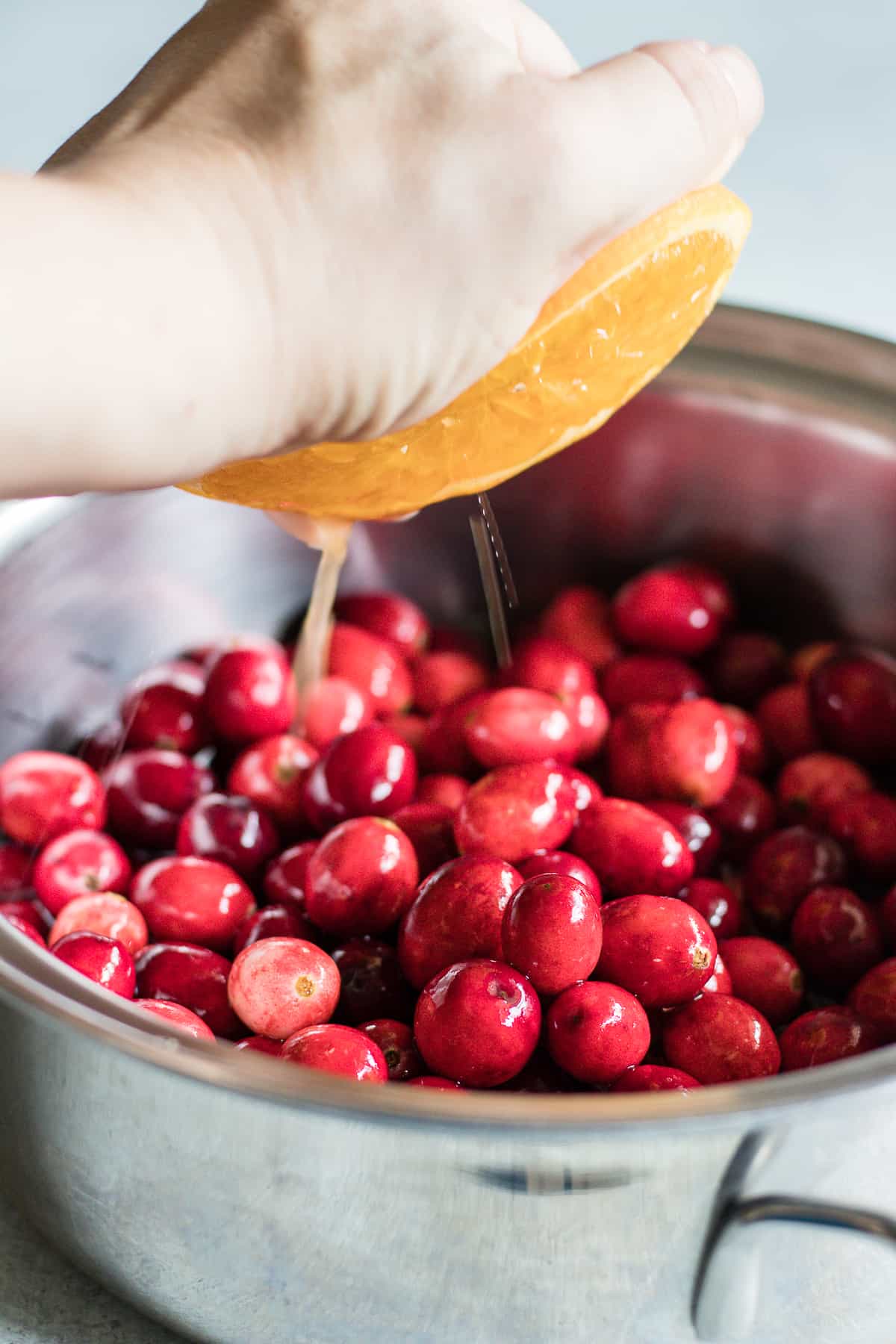 Sweet and tart homemade cranberry sauce made with orange juice and apple cider!