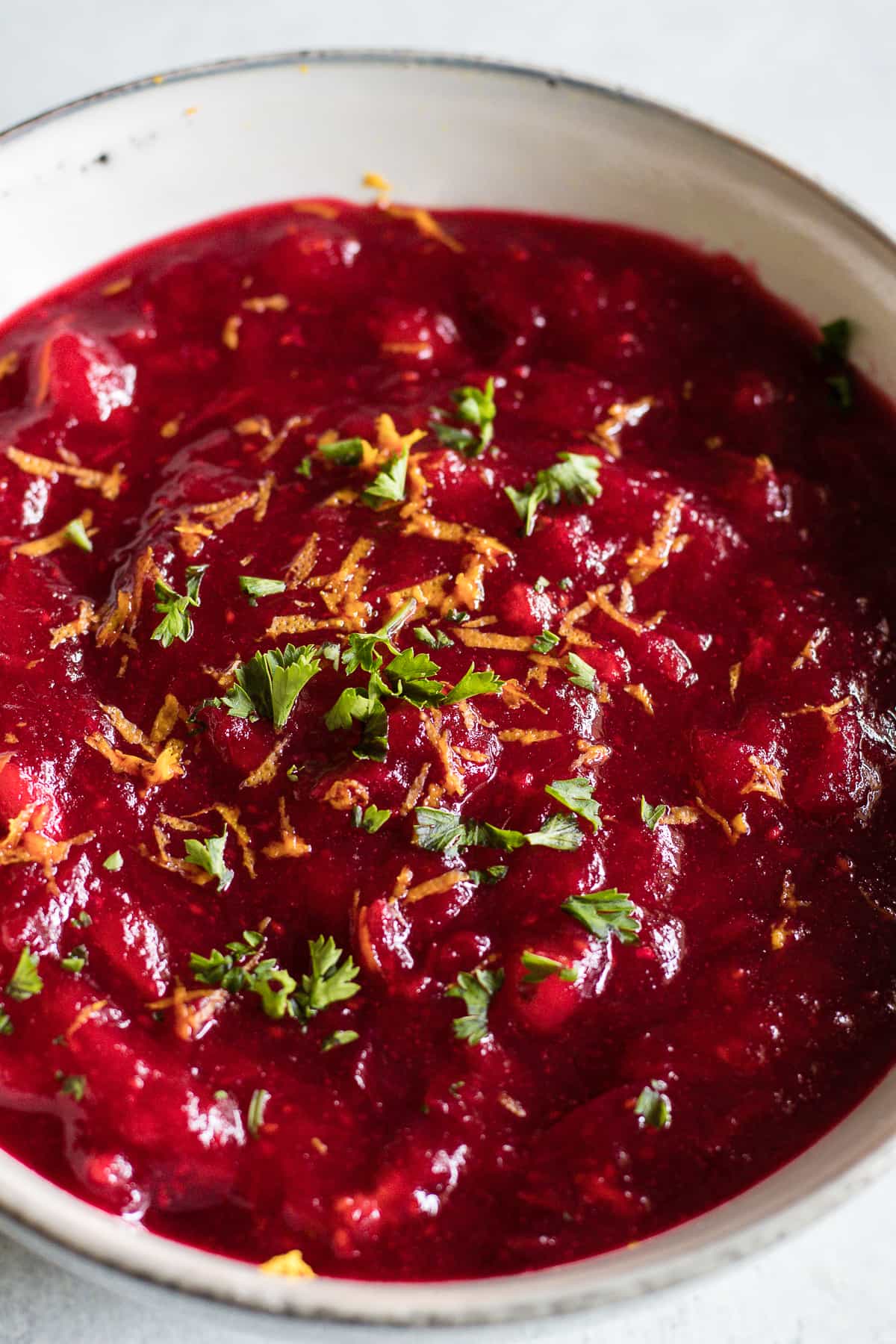 Sweet and tart homemade cranberry orange sauce. 