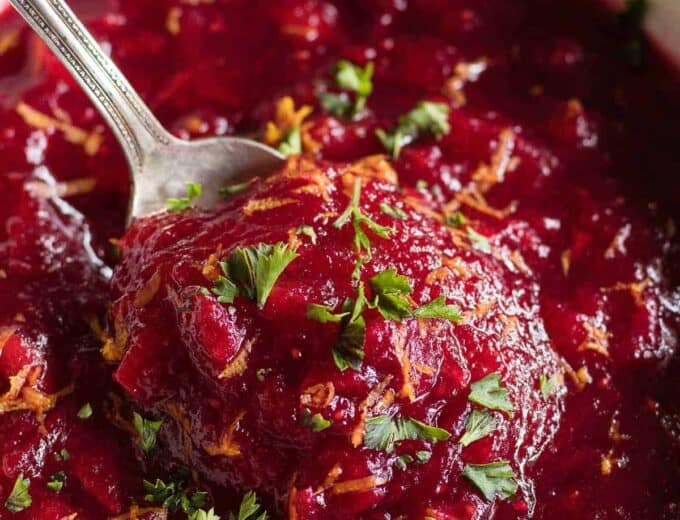 Sweet and tart homemade cranberry sauce made with orange juice and apple cider!