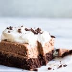 French Silk Brownies. A homemade fudgy brownie topped with a smooth and creamy French Silk topping. The ultimate in chocolate desserts.