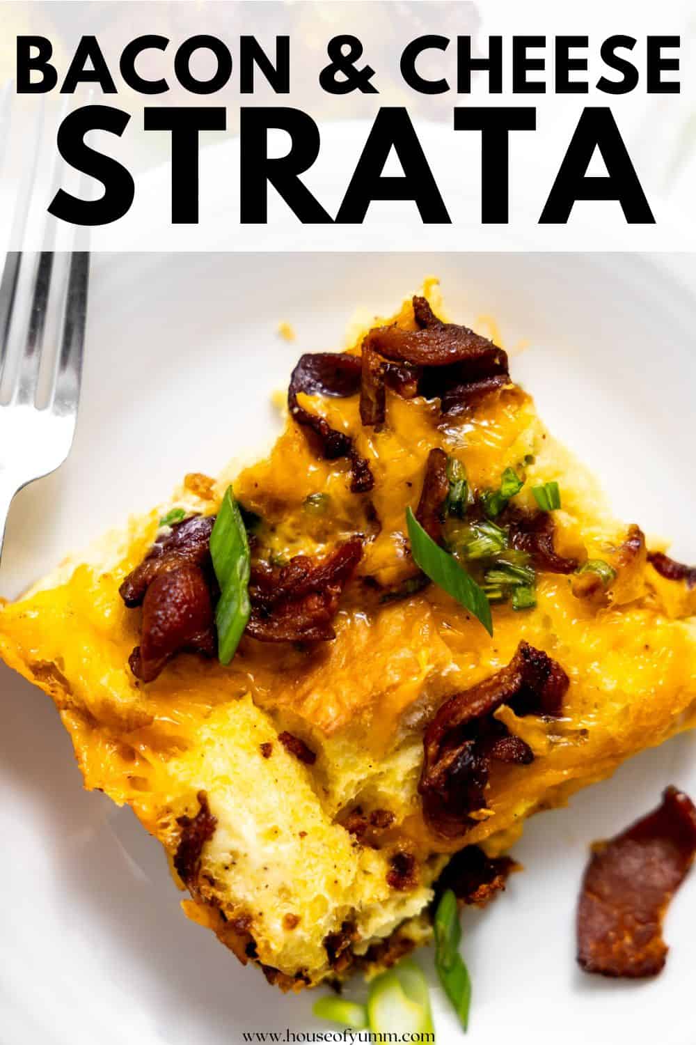 Bacon Strata with text.
