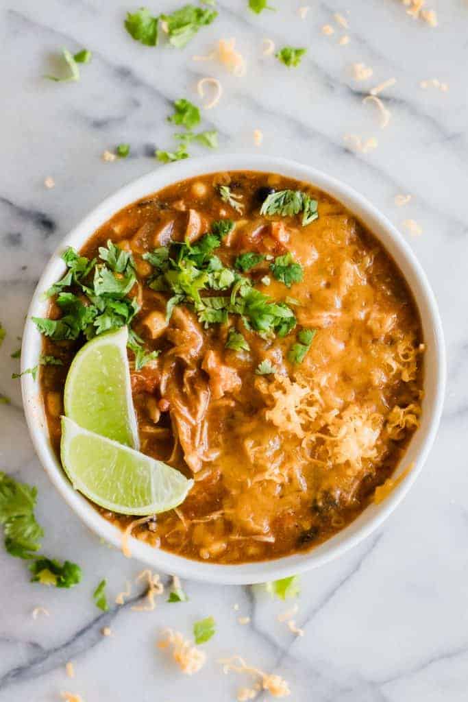 Cheesy Chicken Enchilada Soup - House of Yumm