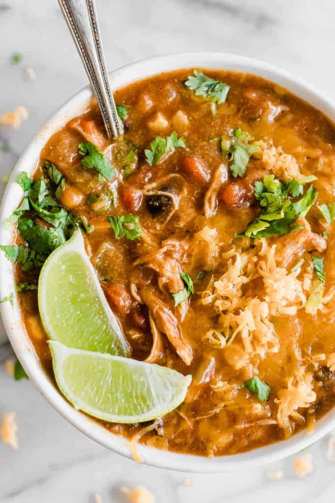 Cheesy Chicken Enchilada Soup House of Yumm