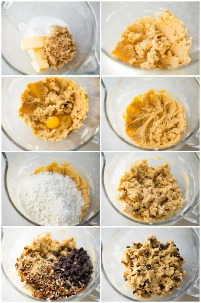 Step by step how to make thick cookies.