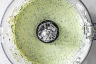 Blended avocado ranch dressing.